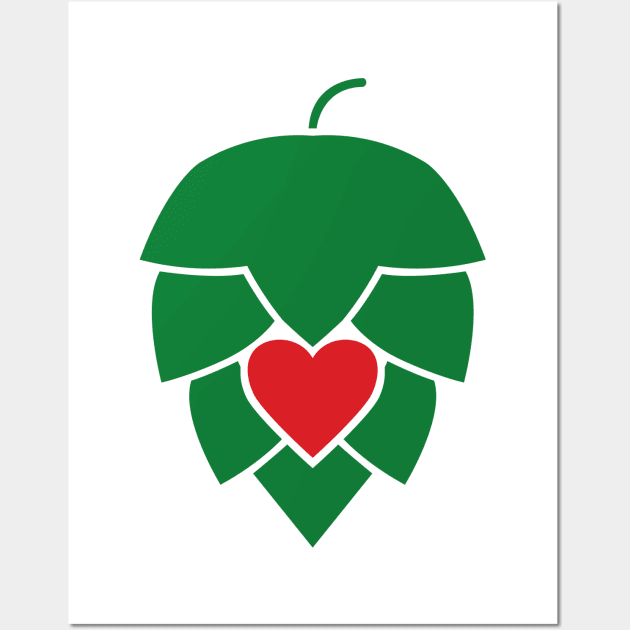 Beer Hops With Heart Wall Art by byfab